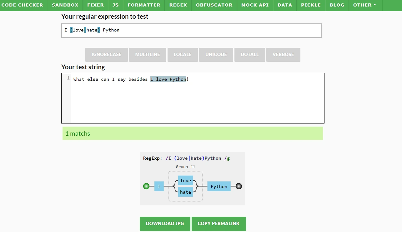 Tester et visualiser vos expressions régulières en ligne.
