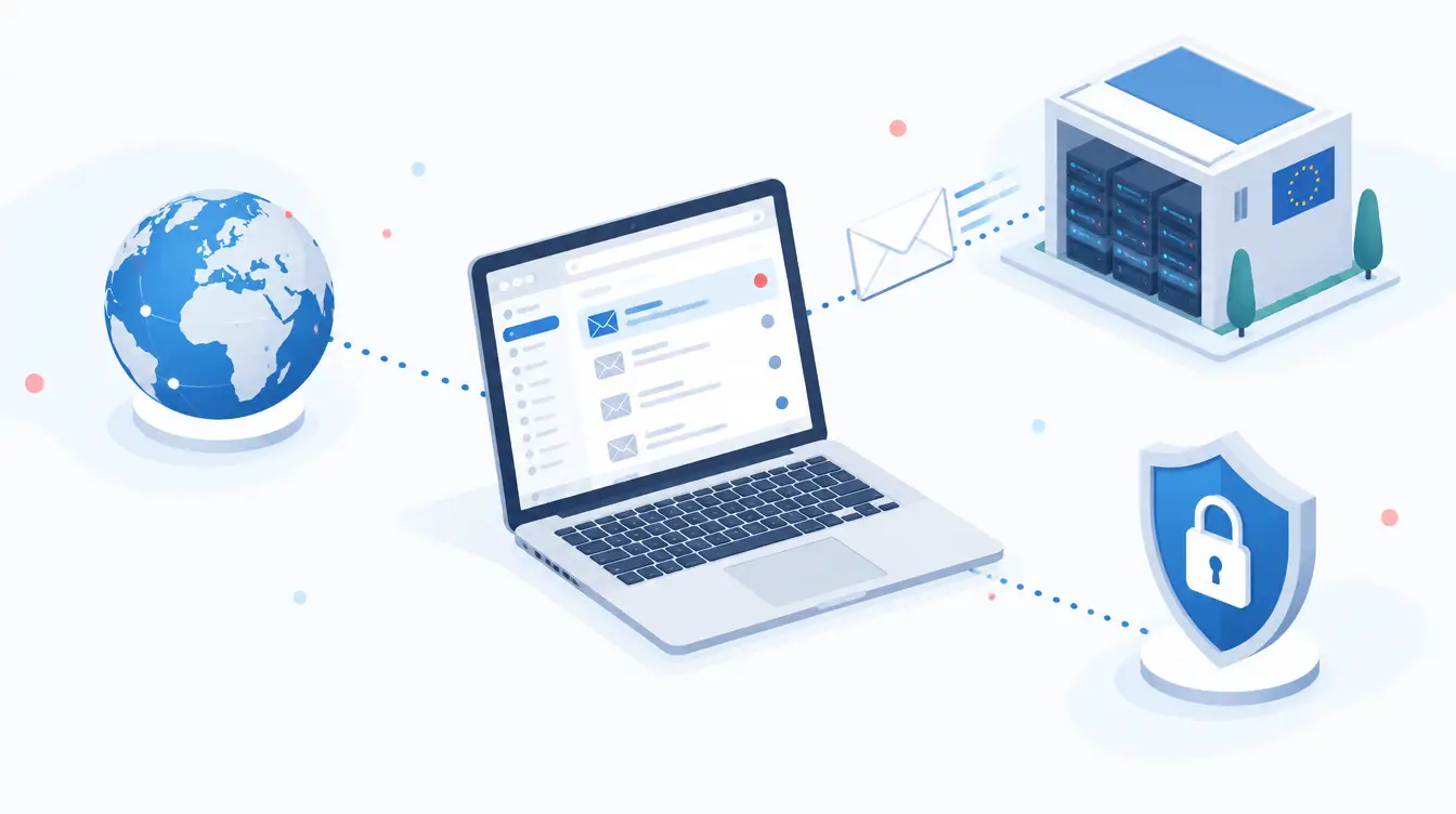 Schéma d'une adresse mail professionnelle : nom de domaine, serveur d'hébergement mail et sécurité