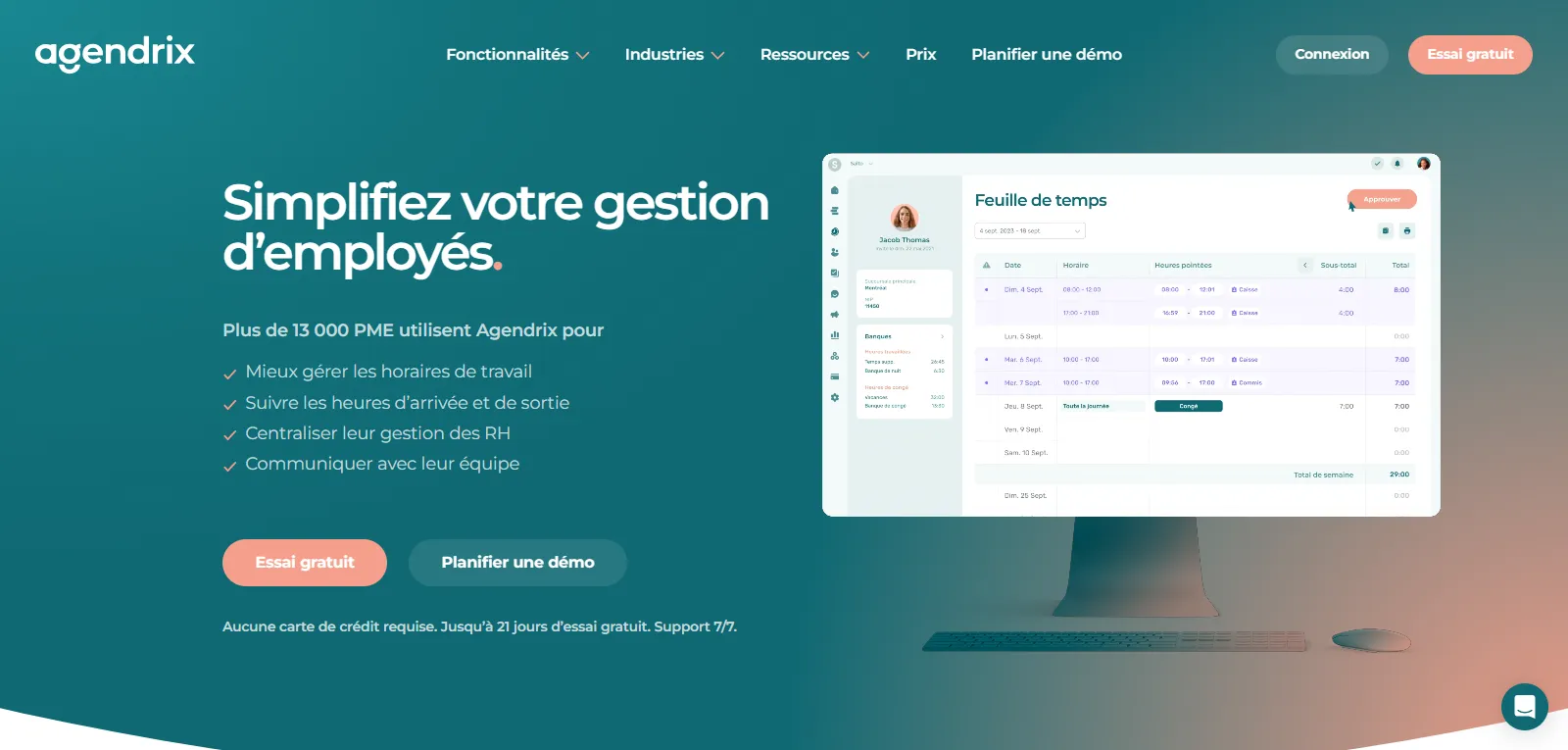 Capture d'écran de Agendrix