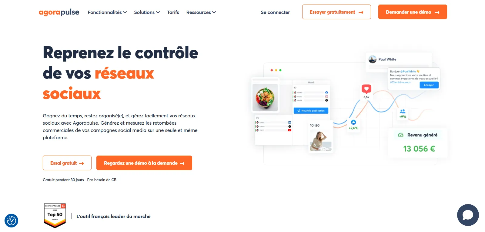 Capture d'écran de Agorapulse