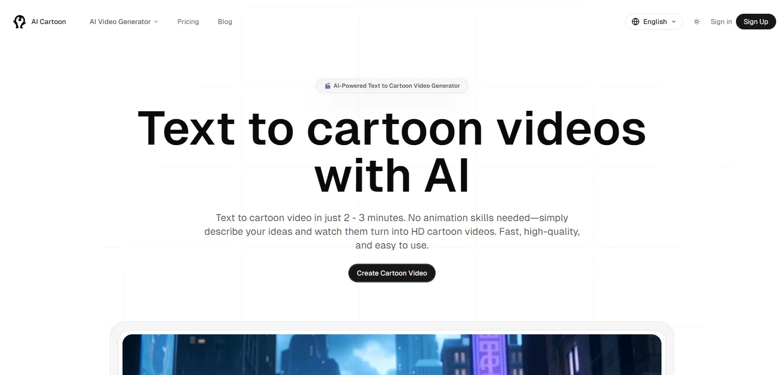 Capture d'écran de Text to cartoon videos