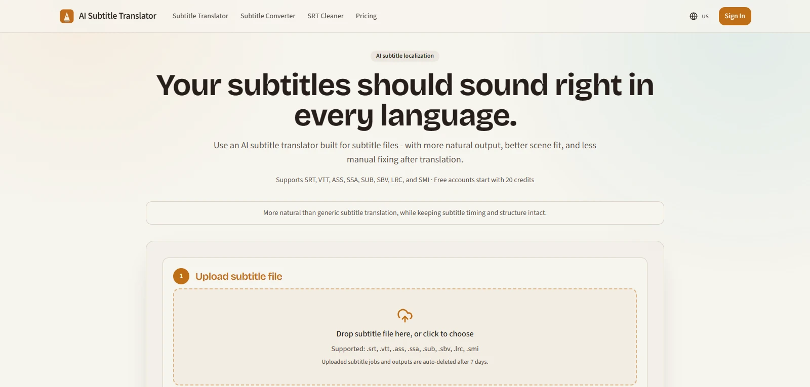 Capture d'écran de AI Subtitle Translator