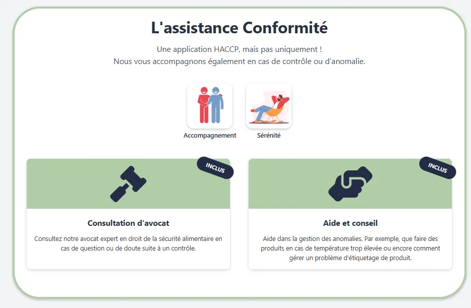 Assistance et conformité d'AlimSoft