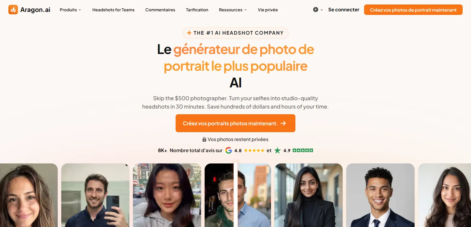 Aragon.ai, générateur de photo de profil professionnelle par IA