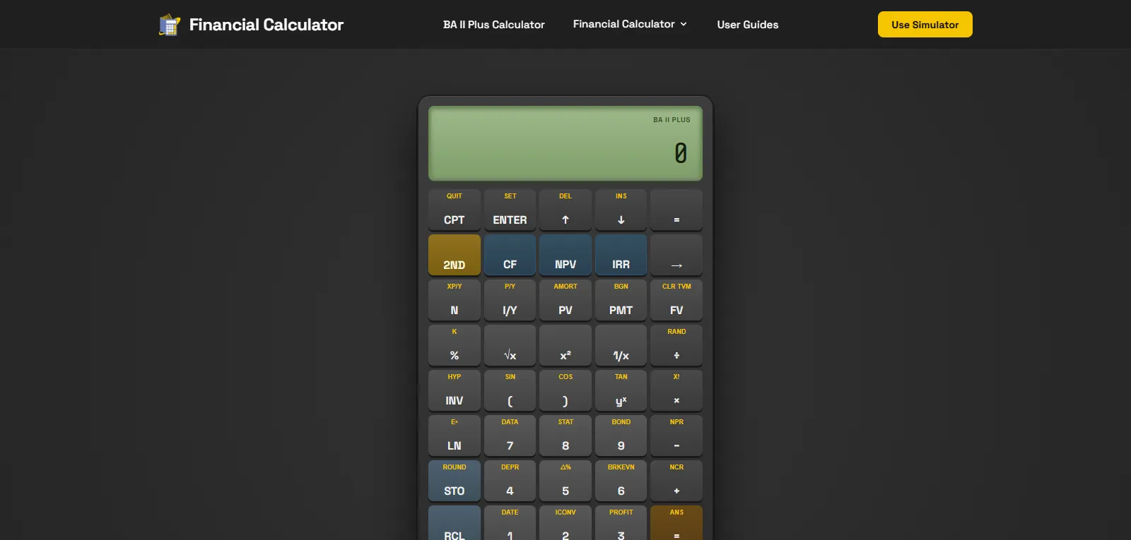 Capture d'écran de BA II Plus Financial Calculator