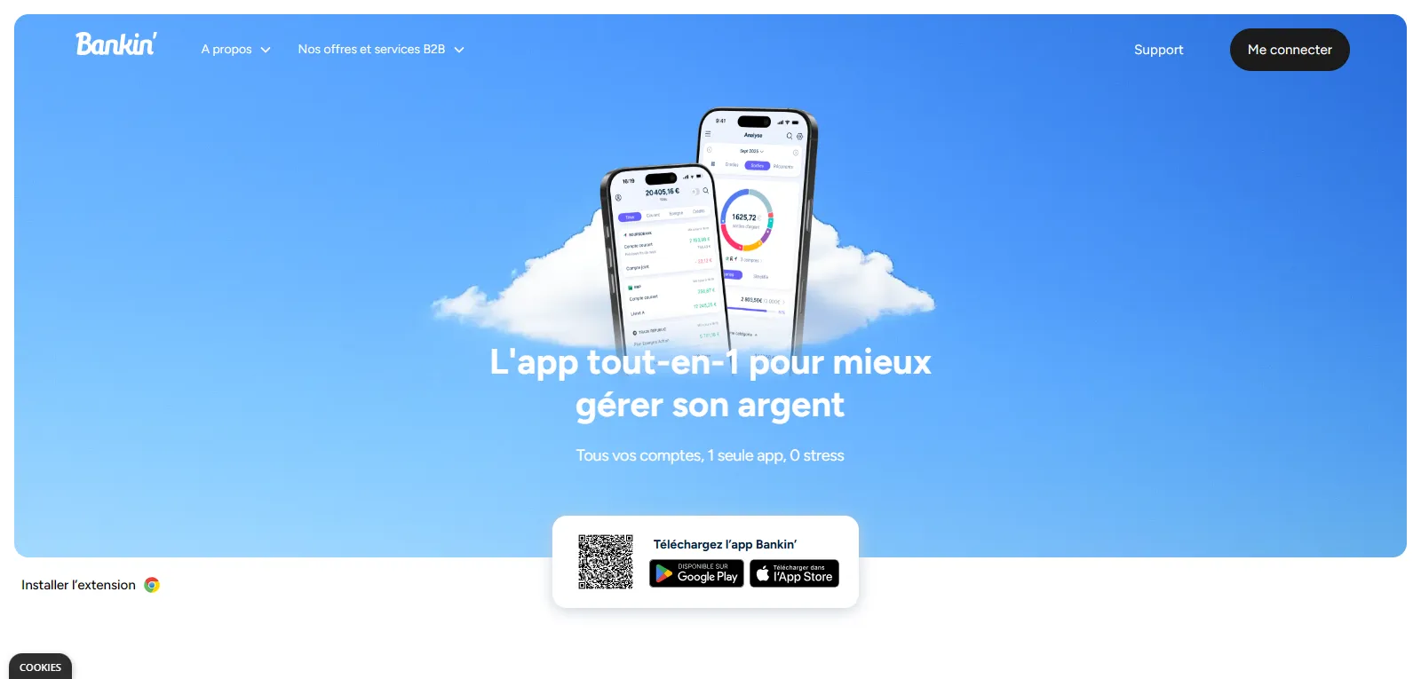 Capture d'écran Bankin' application gestion finances personnelles française