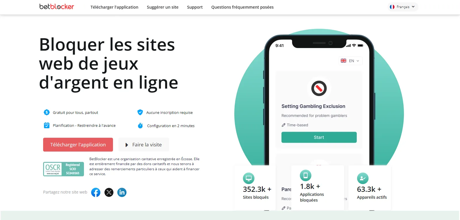 Capture d'écran de BetBlocker