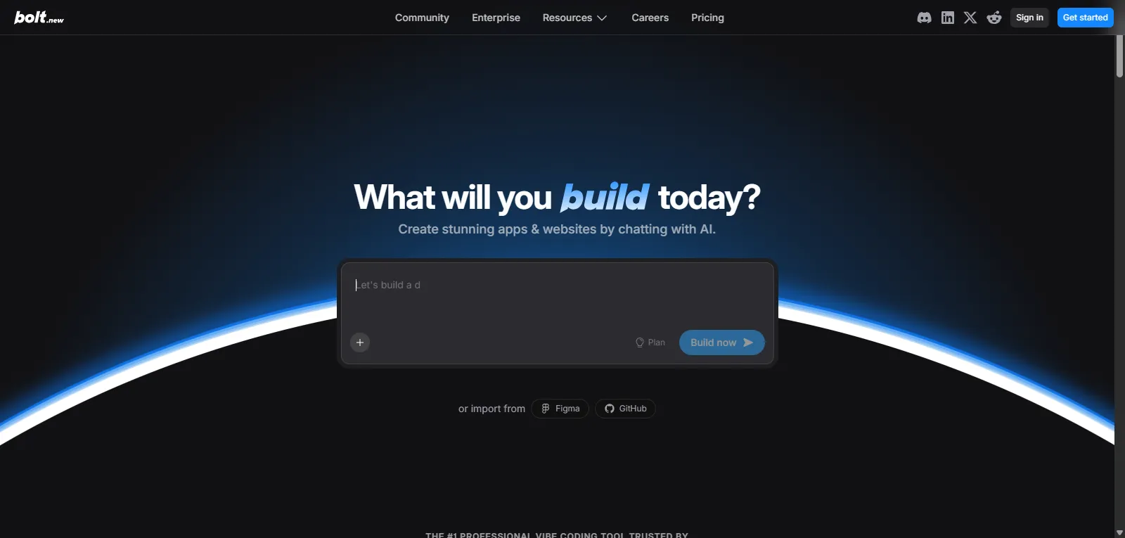 Capture d'écran de bolt.new