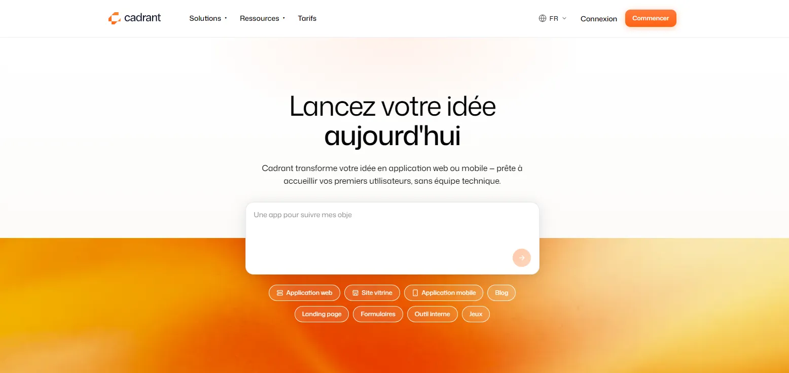Capture d'écran de Cadrant AI
