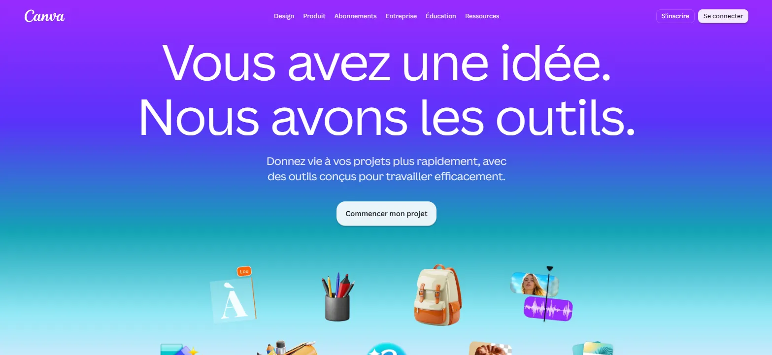 Capture d'écran de Canva