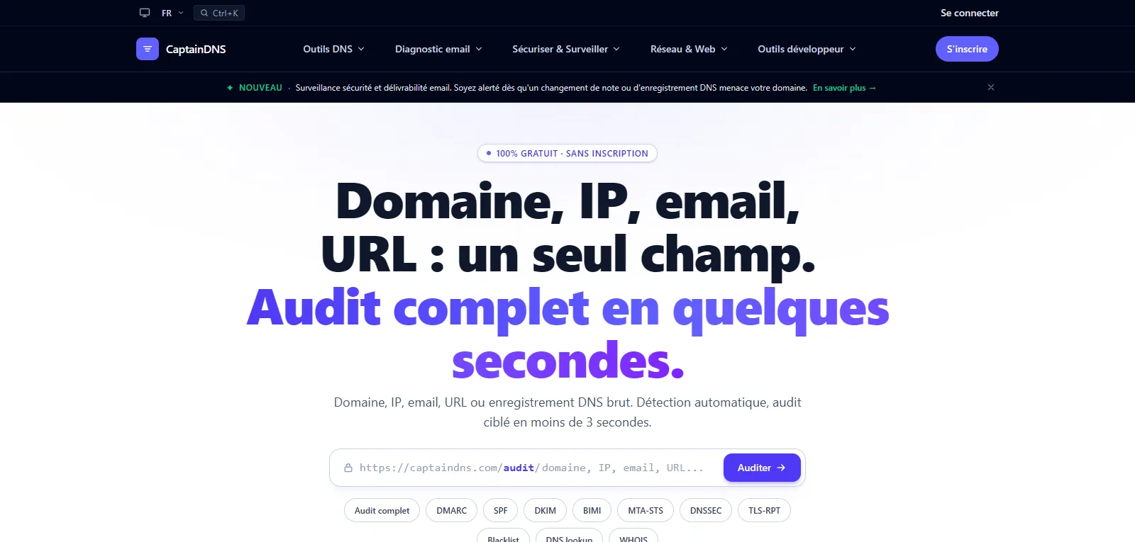Capture d'écran de CaptainDNS