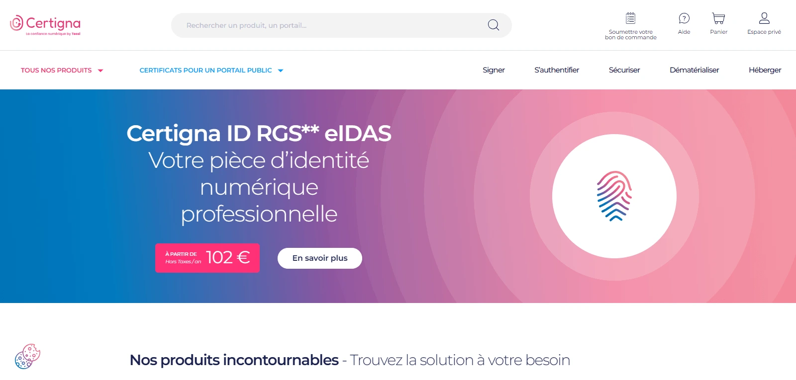 Screenshot de Certigna
