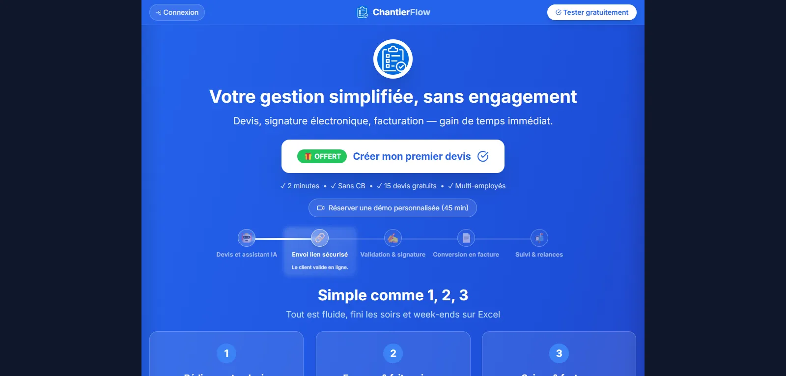 Capture d'écran de ChantierFlow