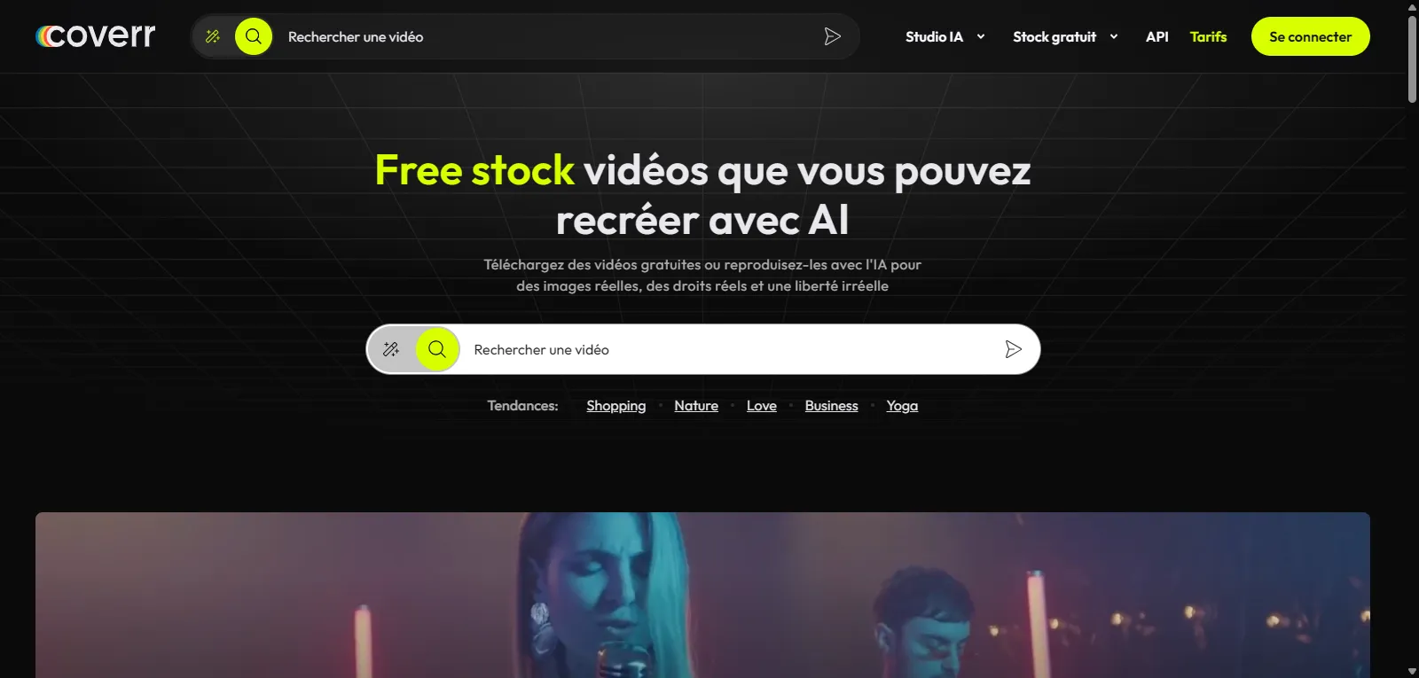 Capture d'écran de Coverr