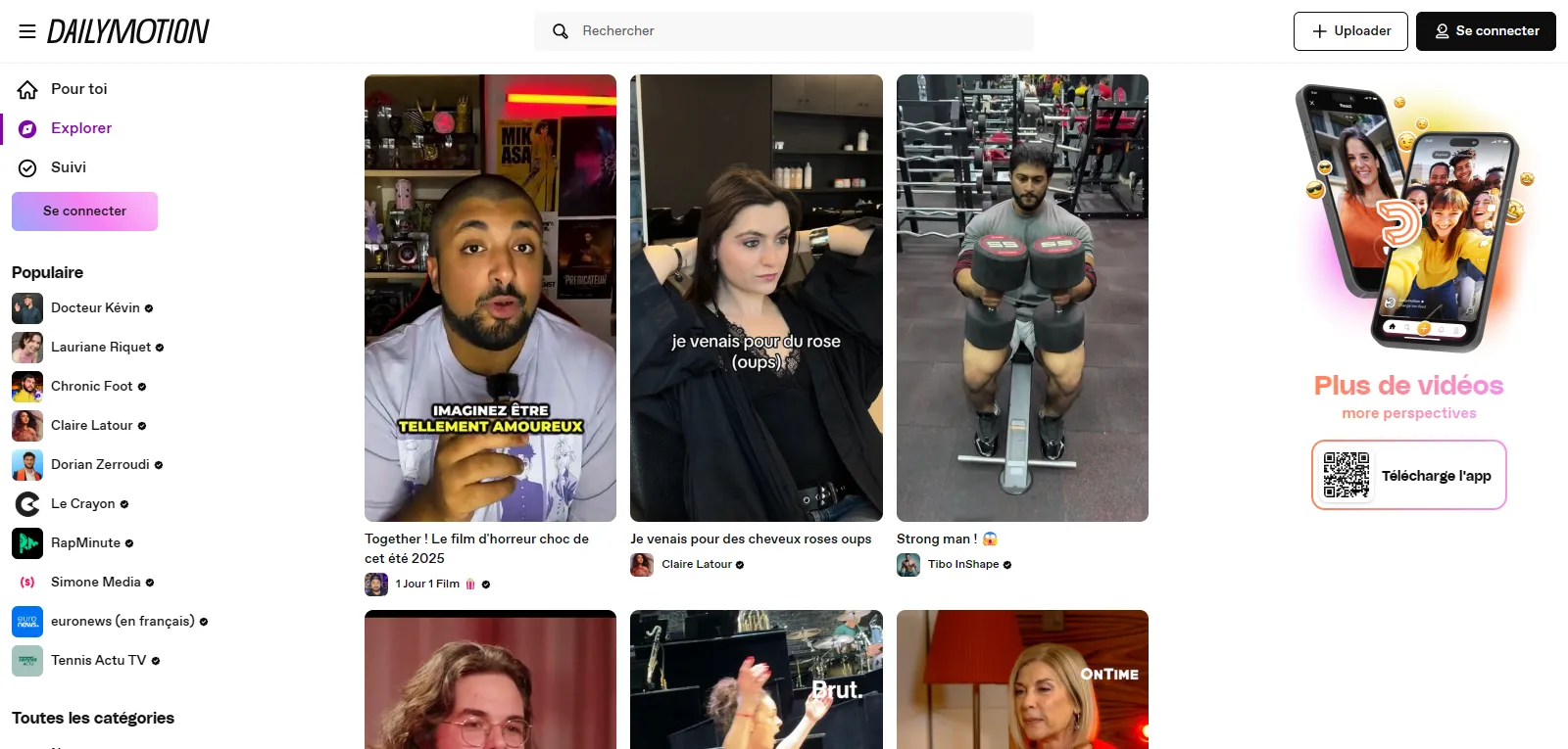 Capture d'écran de Dailymotion