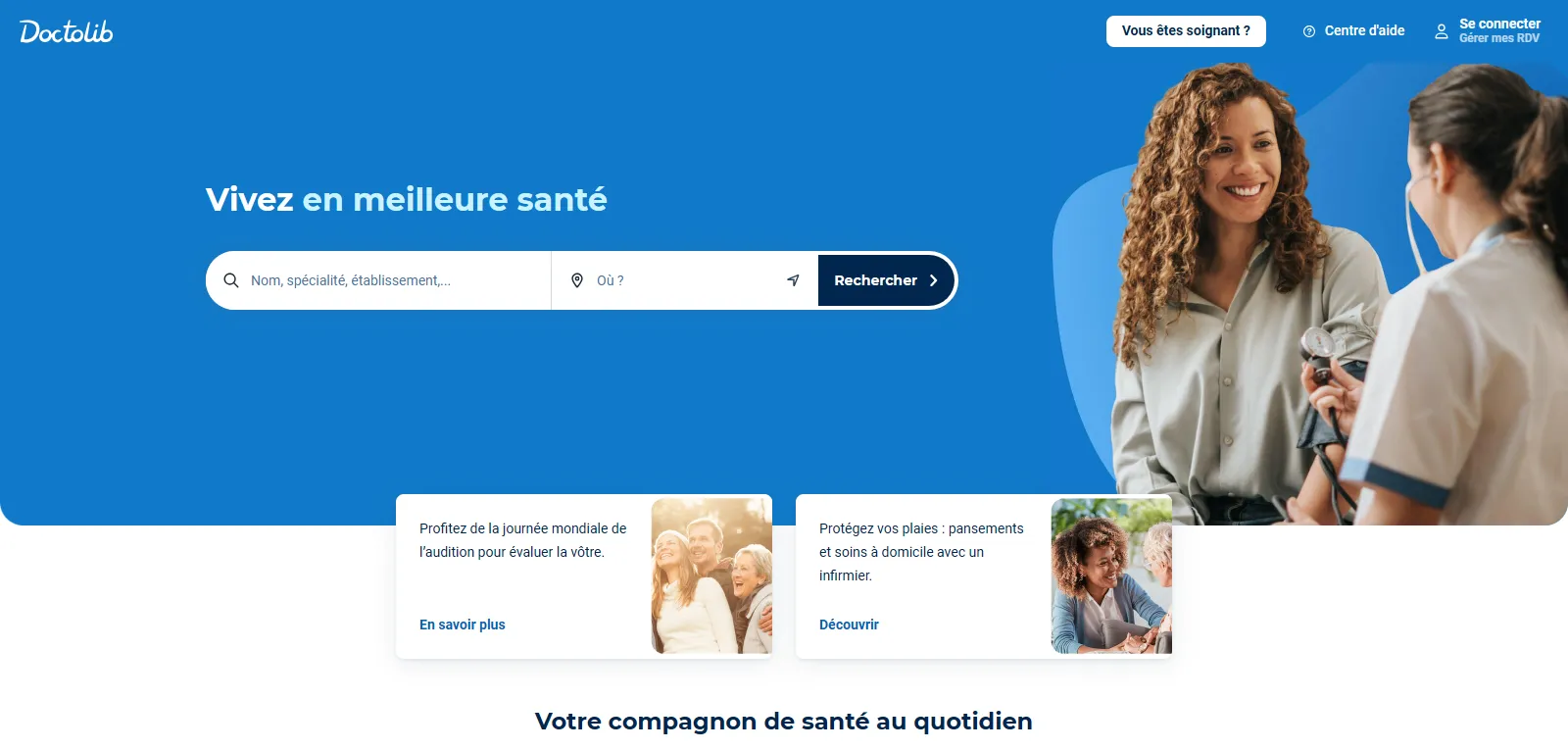 Capture d'écran de Doctolib