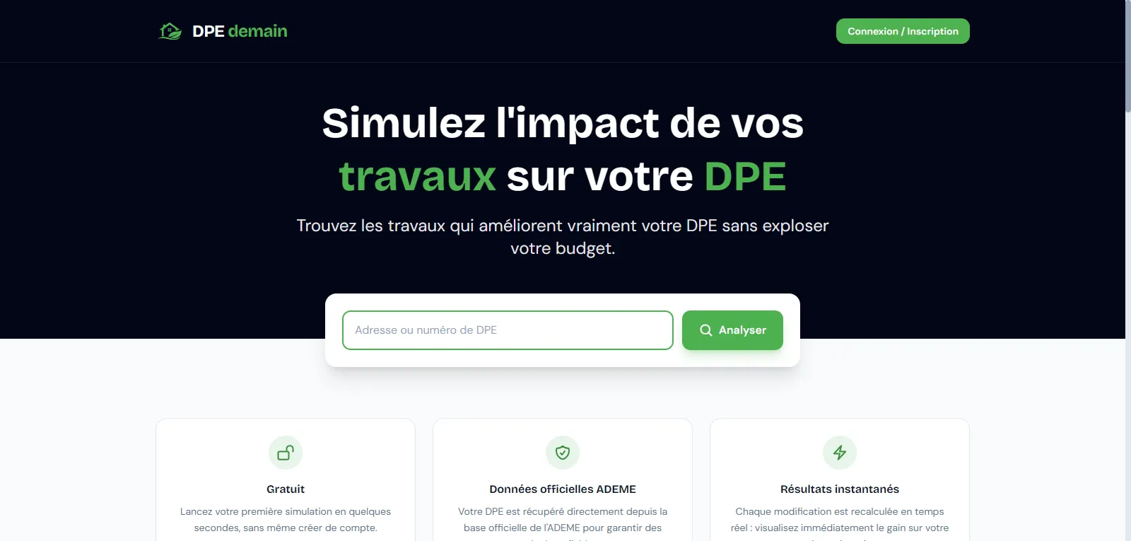 Capture d'écran de DPE Demain