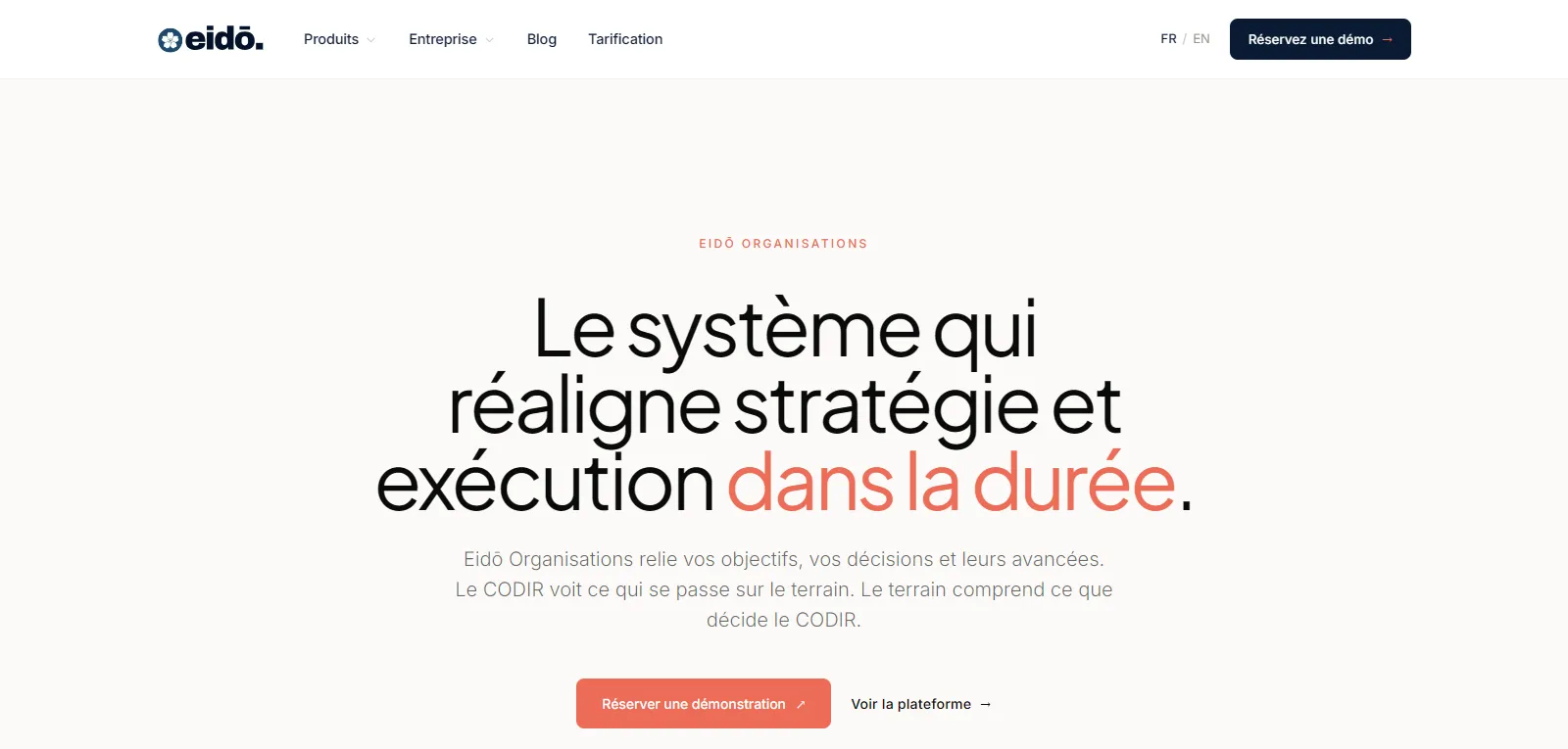 Capture d'écran de Eidō Organisations