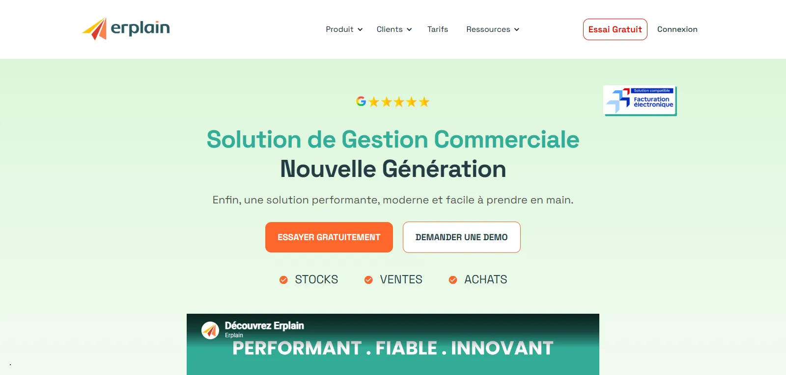 Interface Erplain, gestion des stocks et ventes B2B