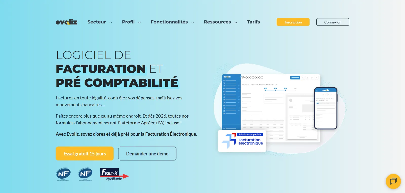 Capture d'écran de Evoliz