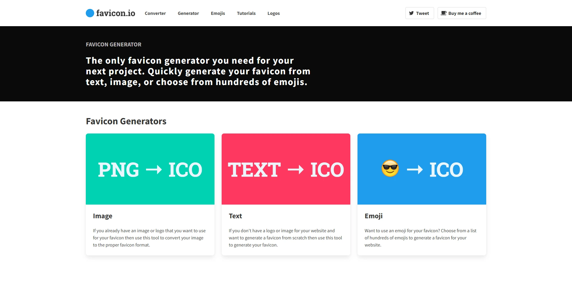 Capture d'écran de favicon.io