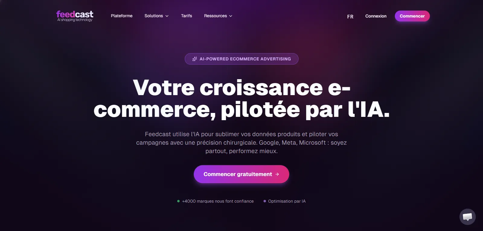 Capture d'écran de Feedcast.ai