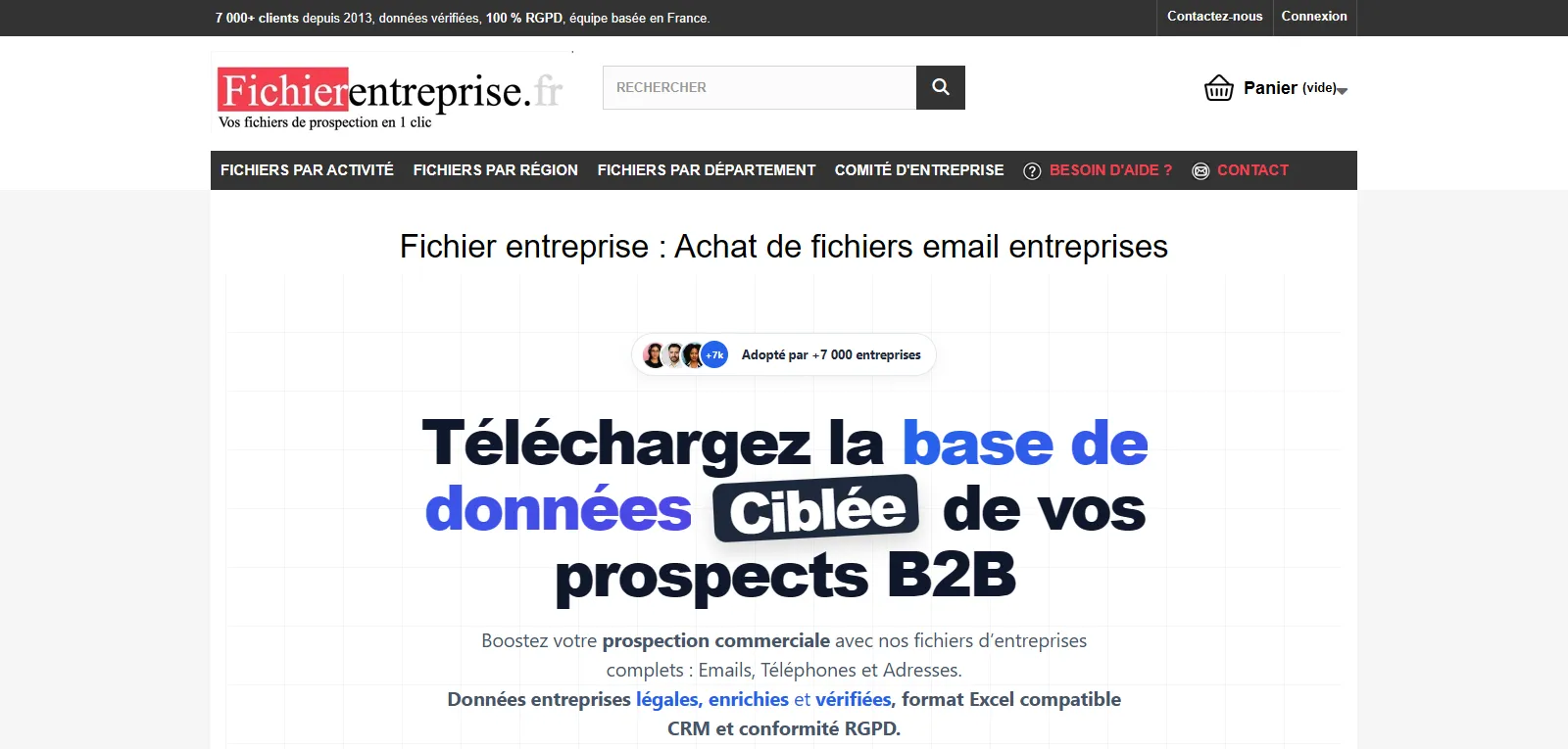 Capture d'écran de FichierEntreprise