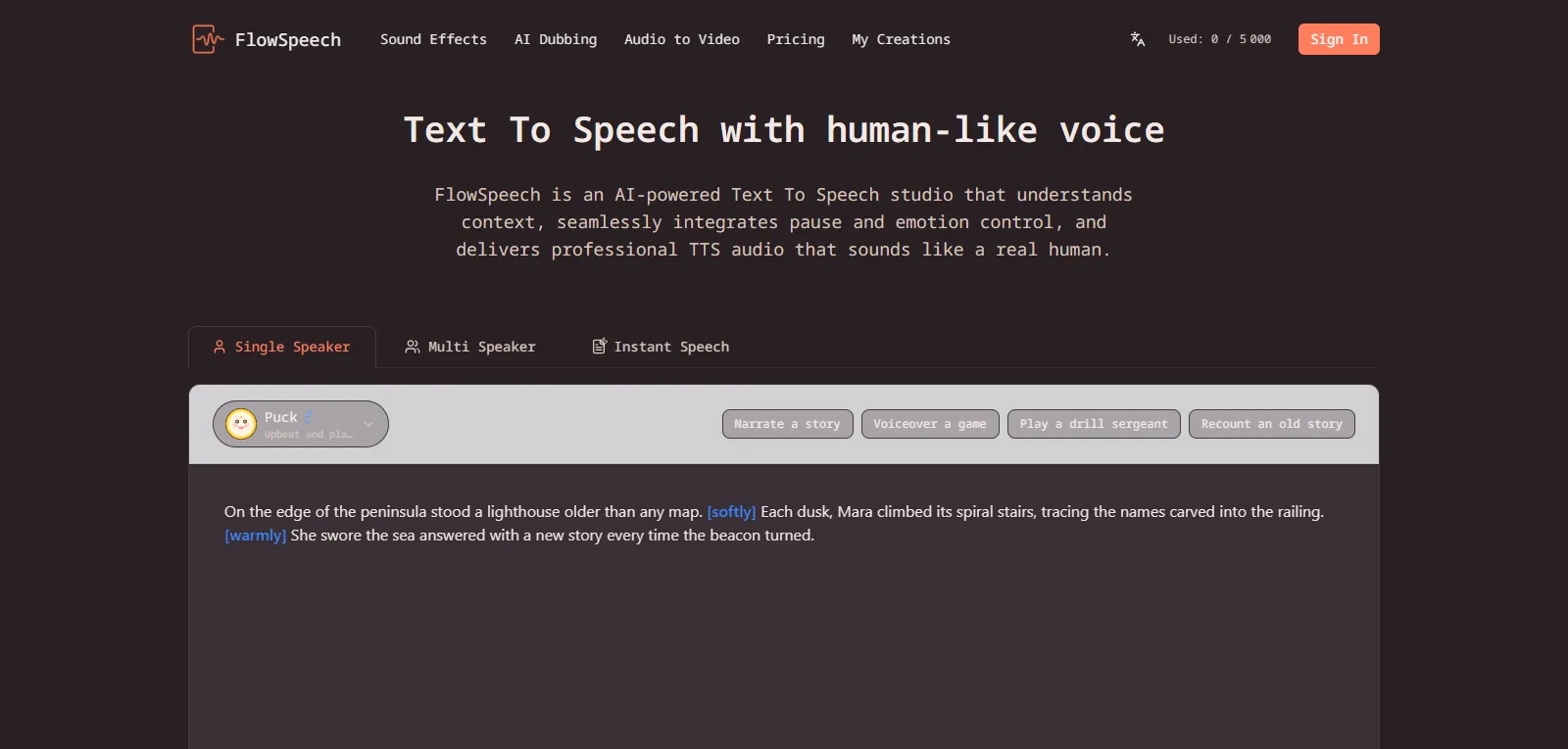 Capture d'écran de FlowSpeech