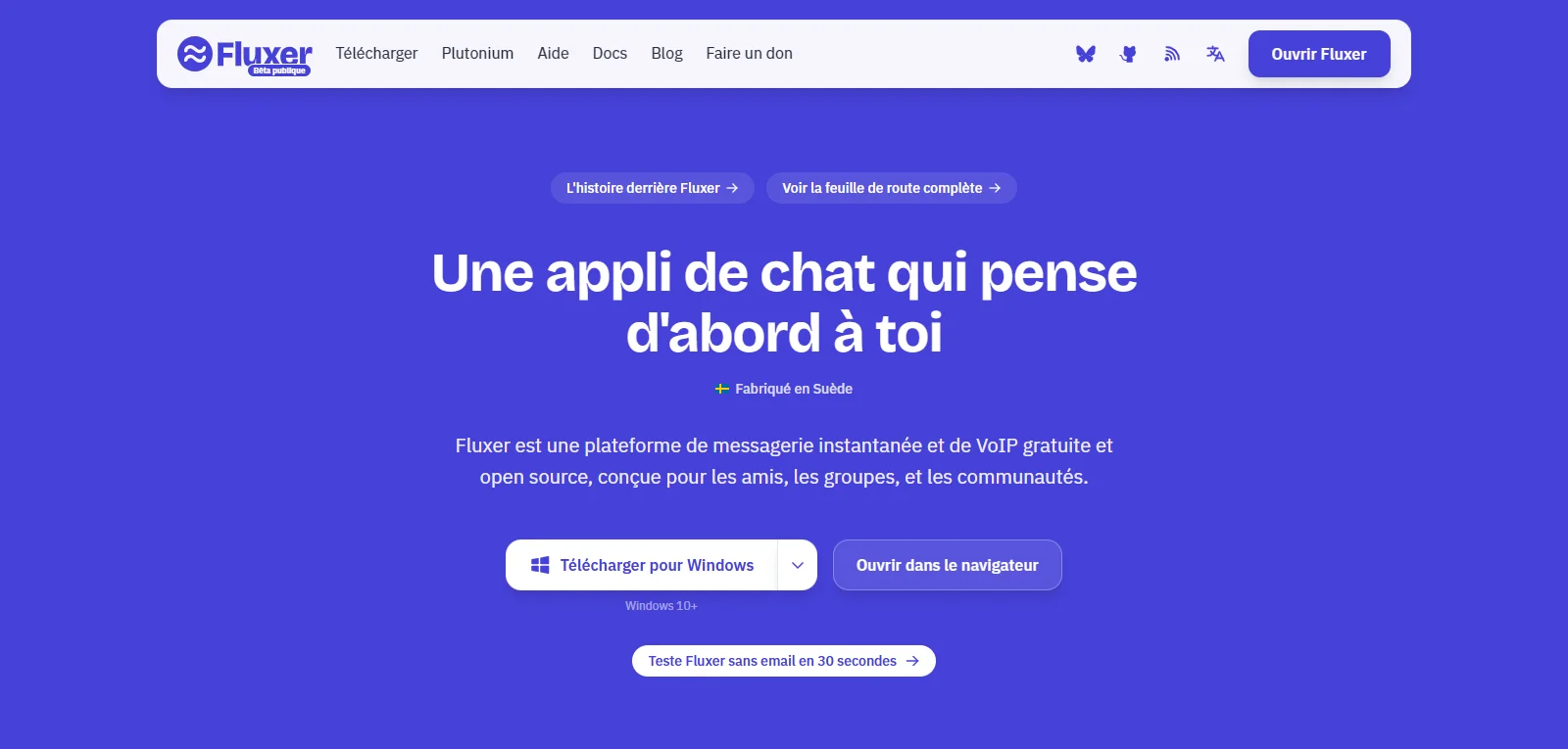 Capture d'écran de Fluxer