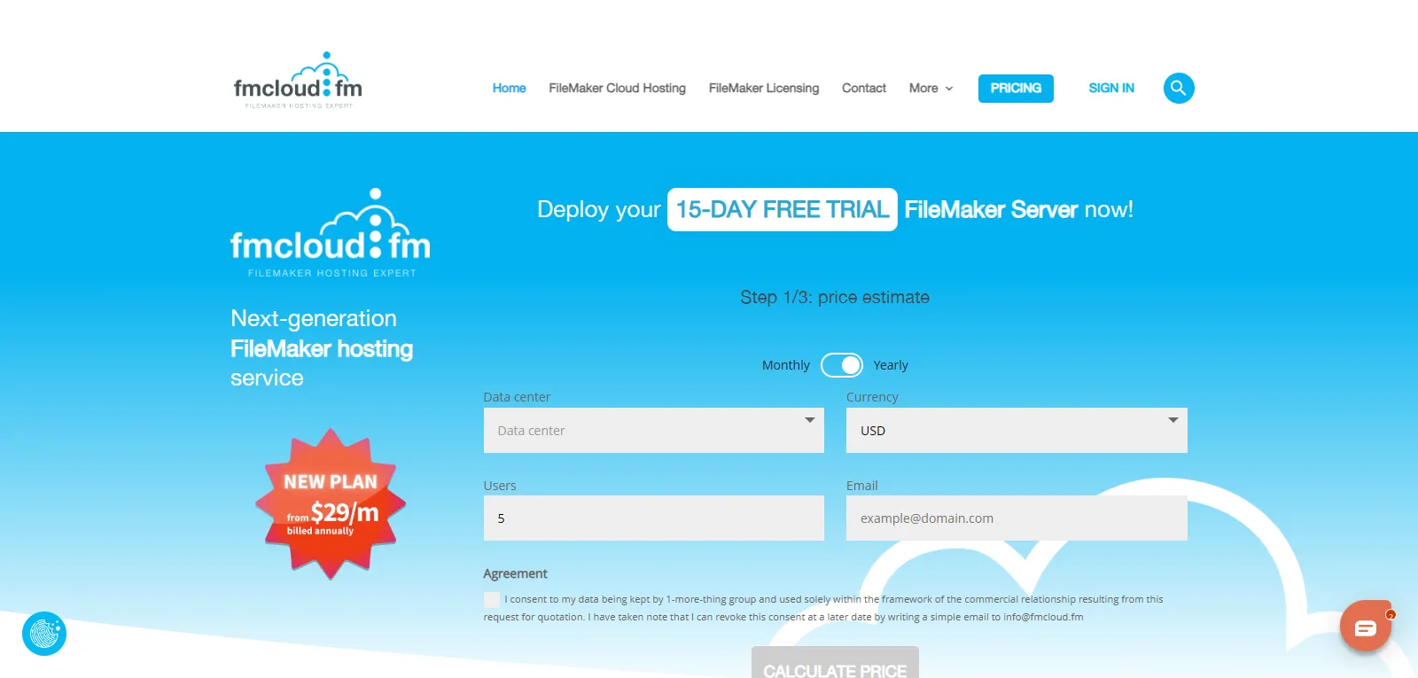 Capture d'écran de fmcloud.fm