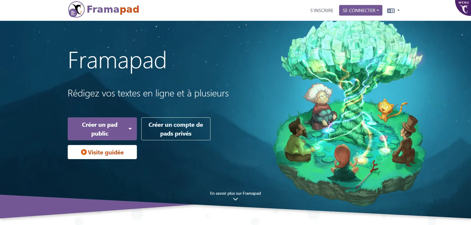 Capture d'écran de Framapad