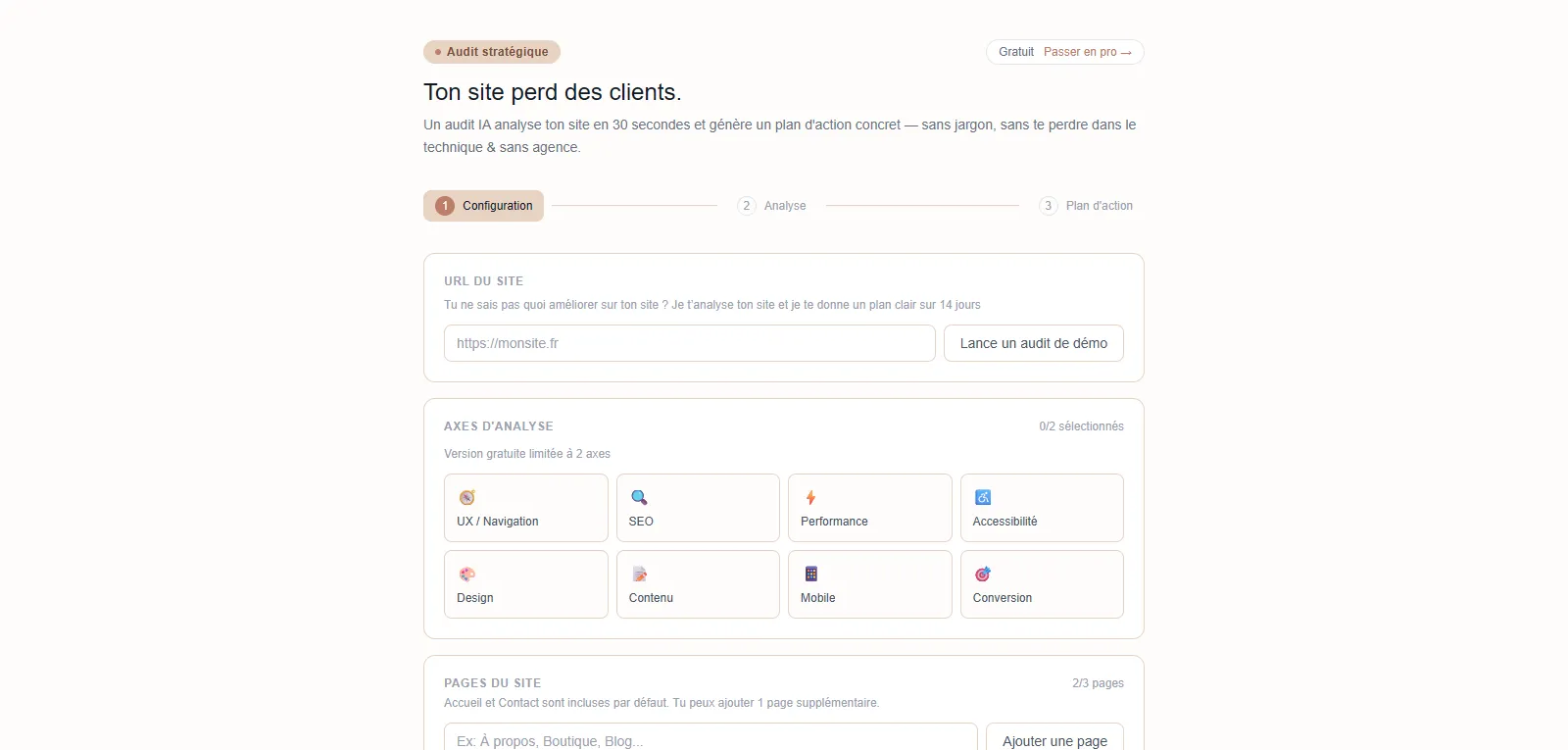 Capture d'écran de FRNDS Audit