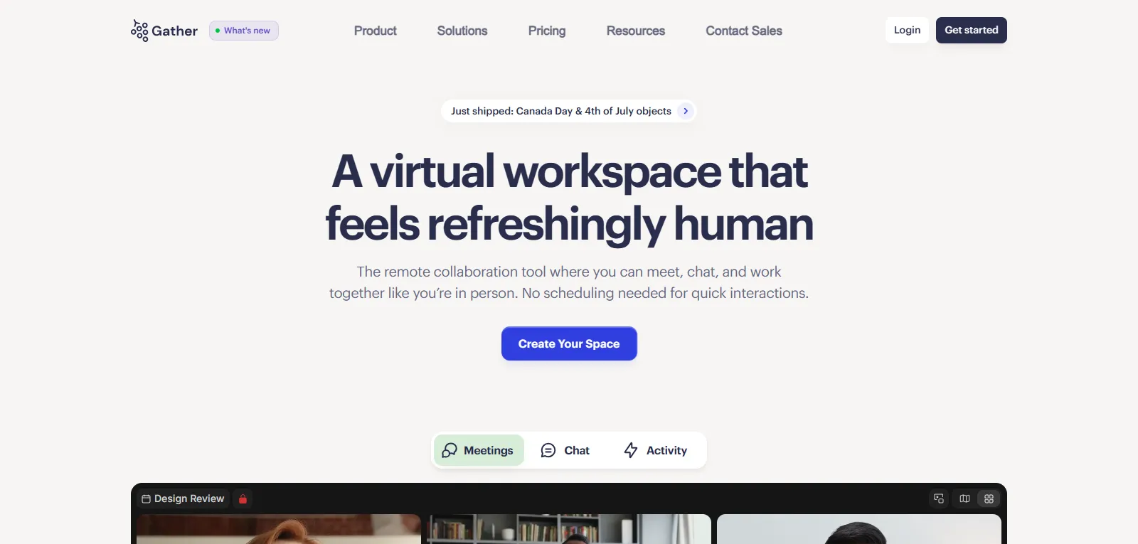 Gather, bureau virtuel américain