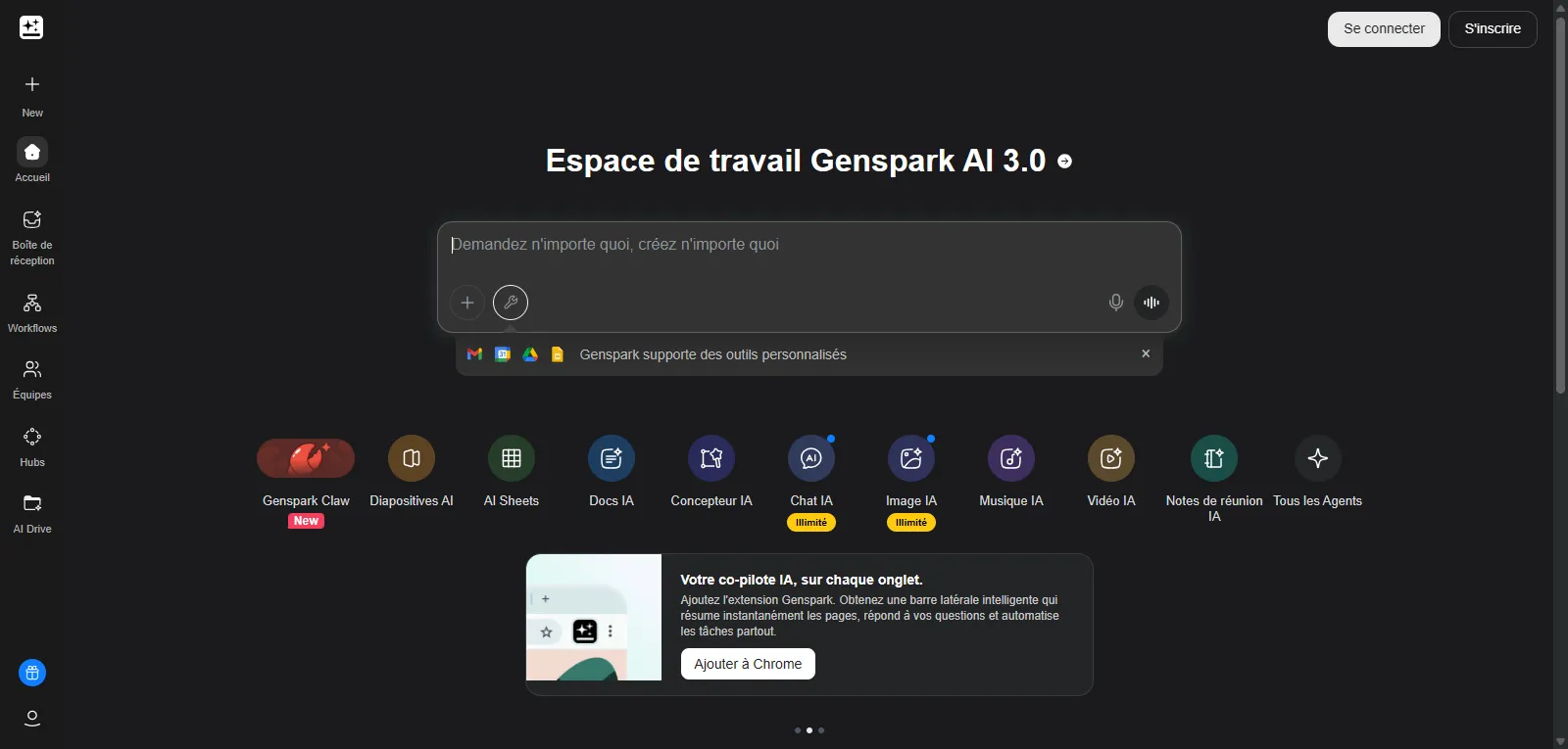 Capture d'écran de Genspark