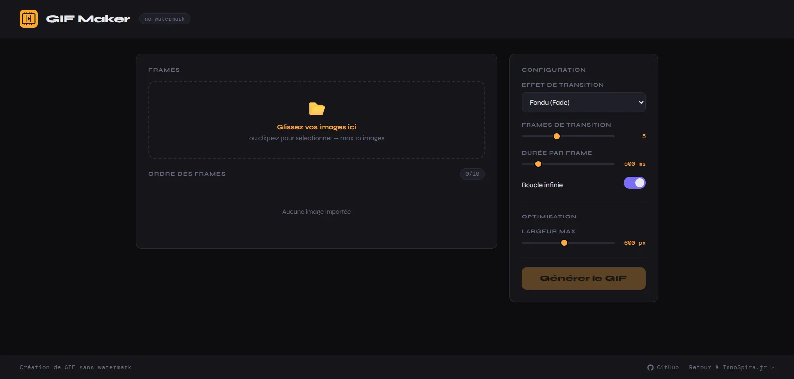 GIF Maker : outil en ligne pour créer des GIF animés sans watermark