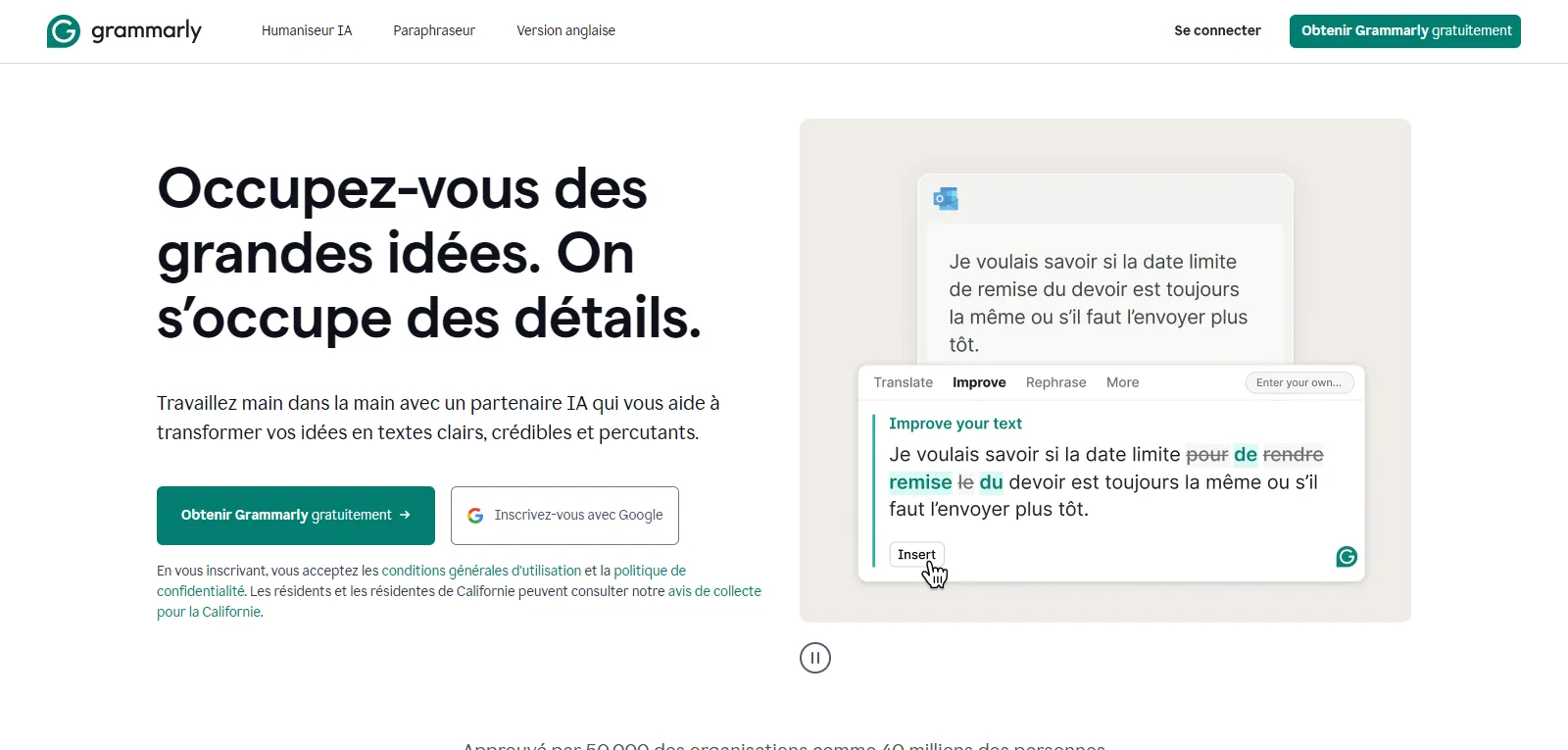 Capture d'écran de Grammarly