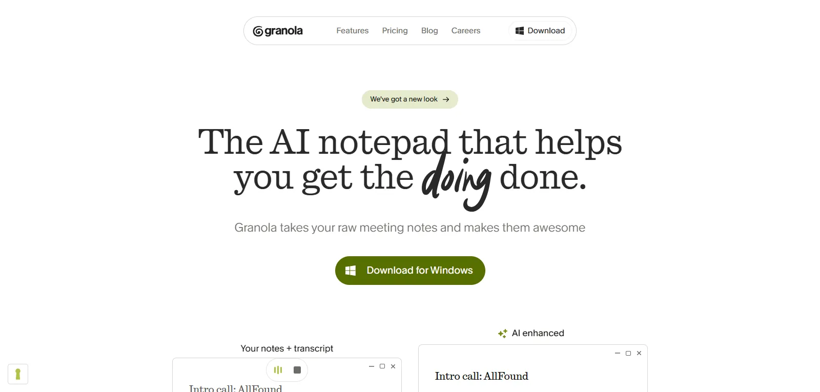 Capture d'écran de Granola