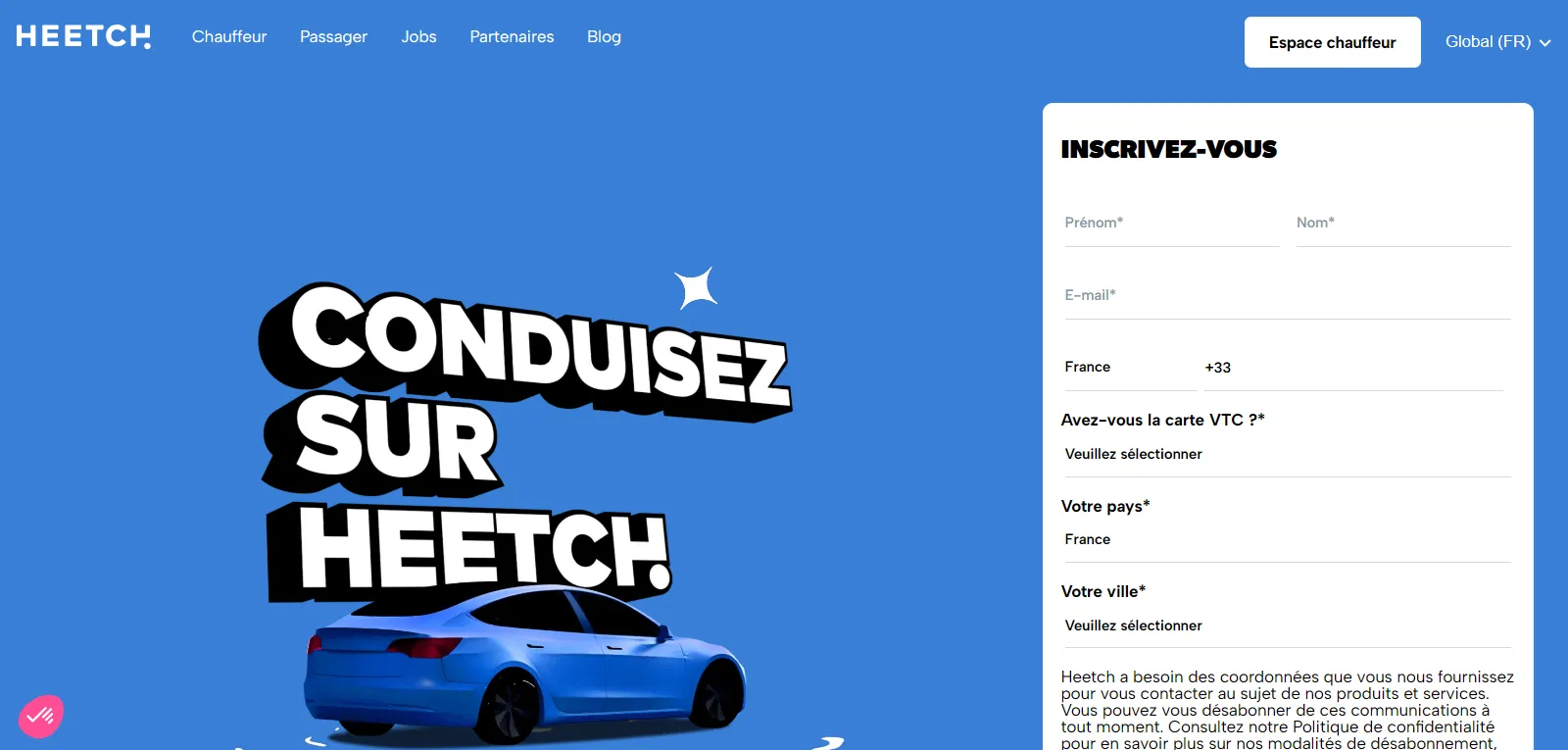 Capture d'écran de Heetch