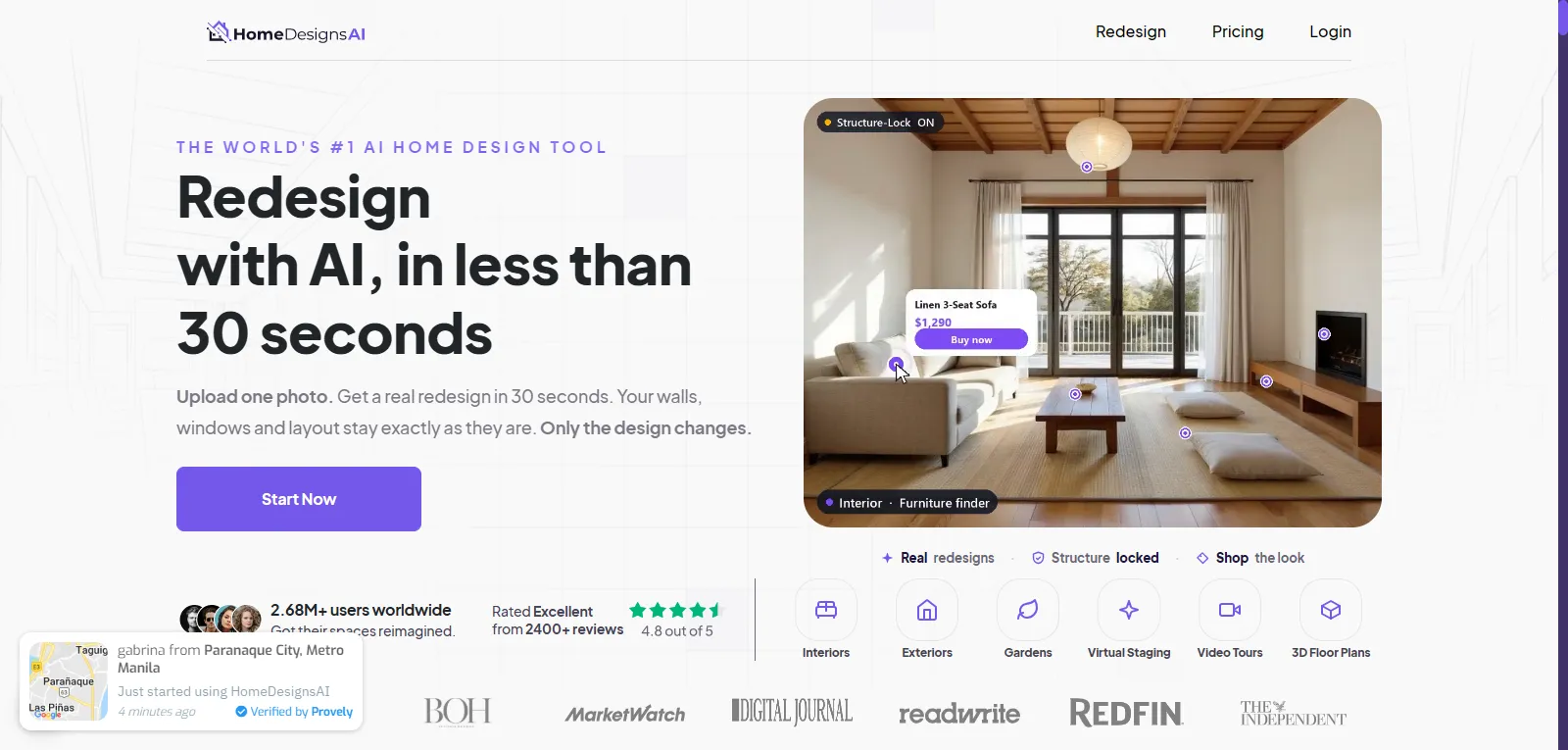 HomeDesignsAI rendu photoréaliste d intérieur par IA