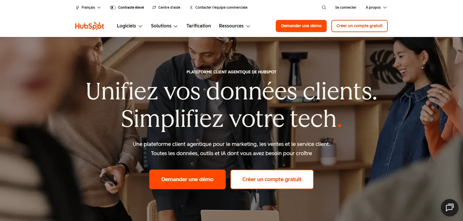 Capture d'écran de HubSpot