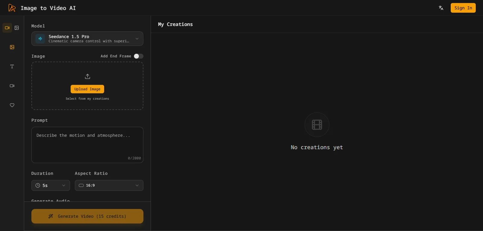 Capture d'écran de Image to Video AI