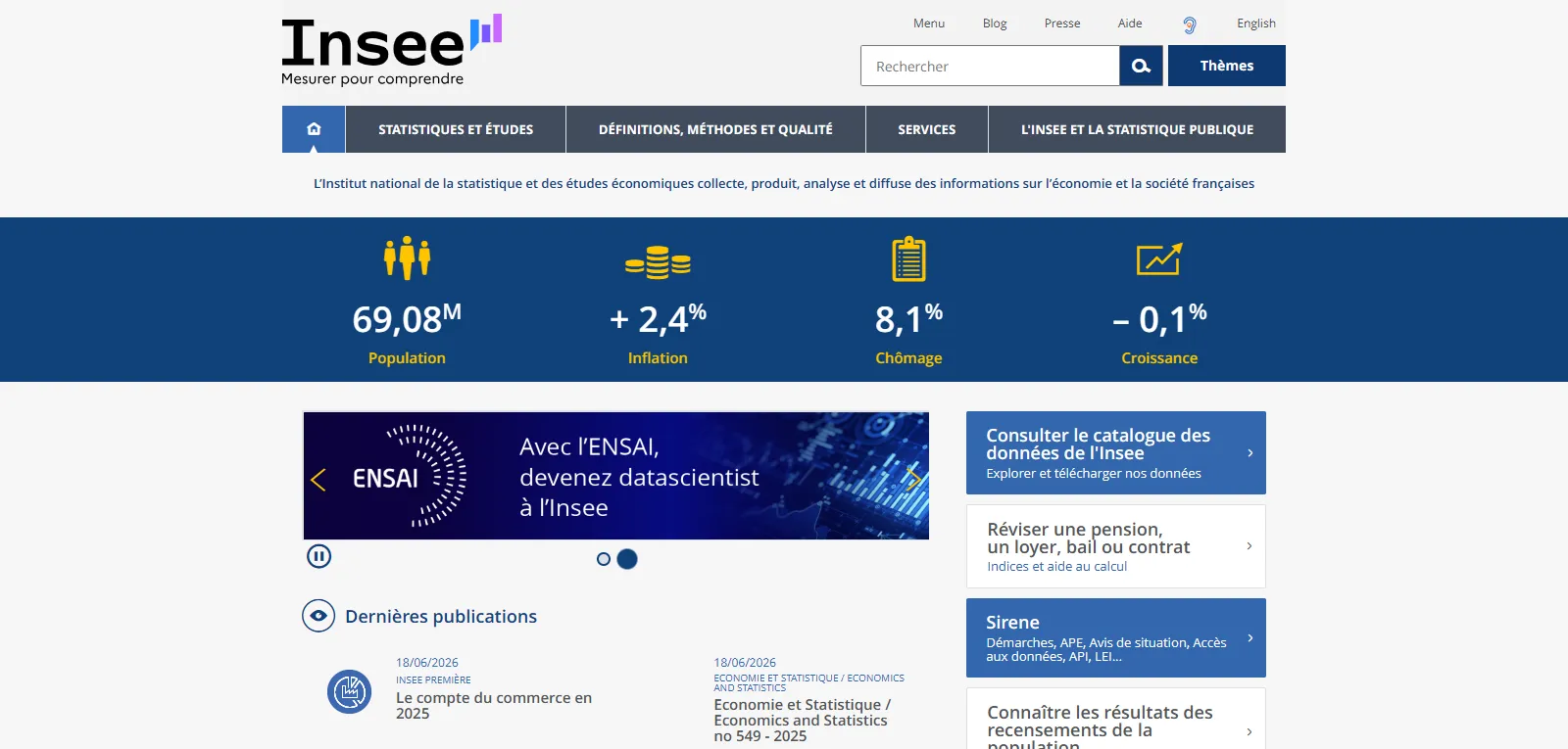 Insee - statistiques et études économiques françaises