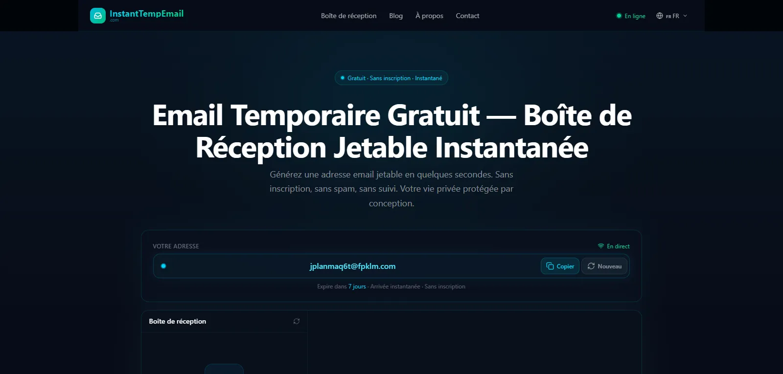 Capture d'écran de InstantTempEmail