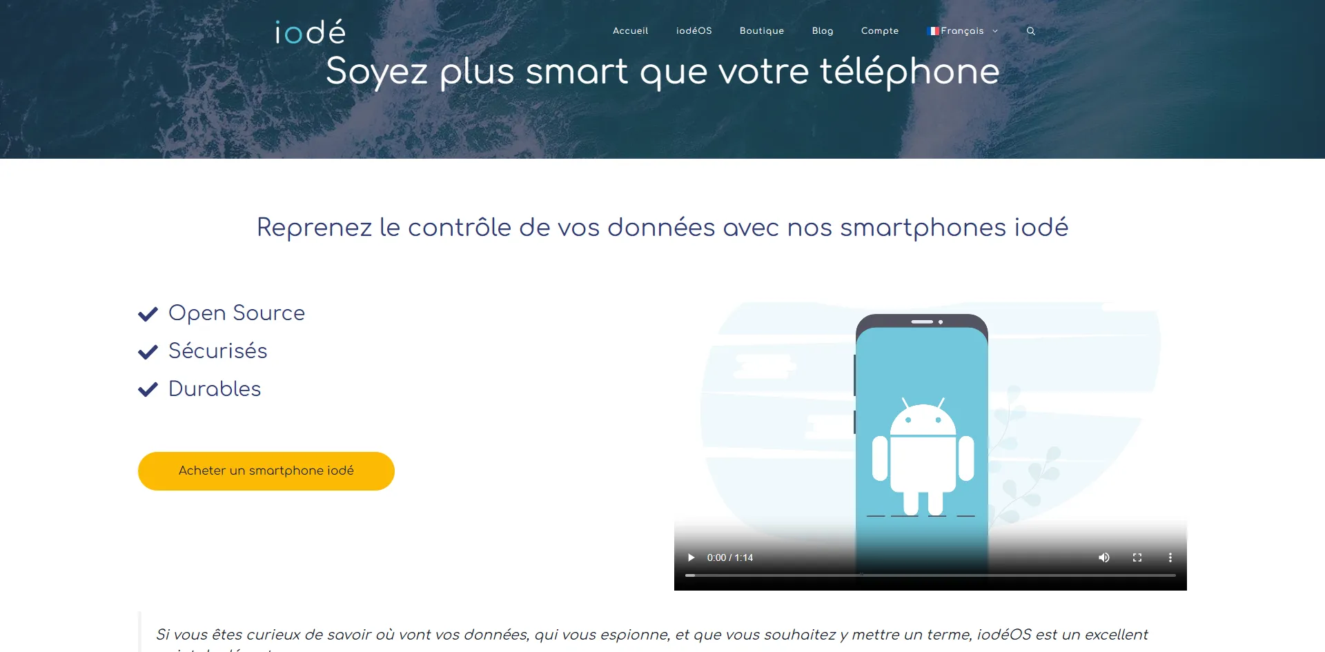 Capture d'écran de iodéOS