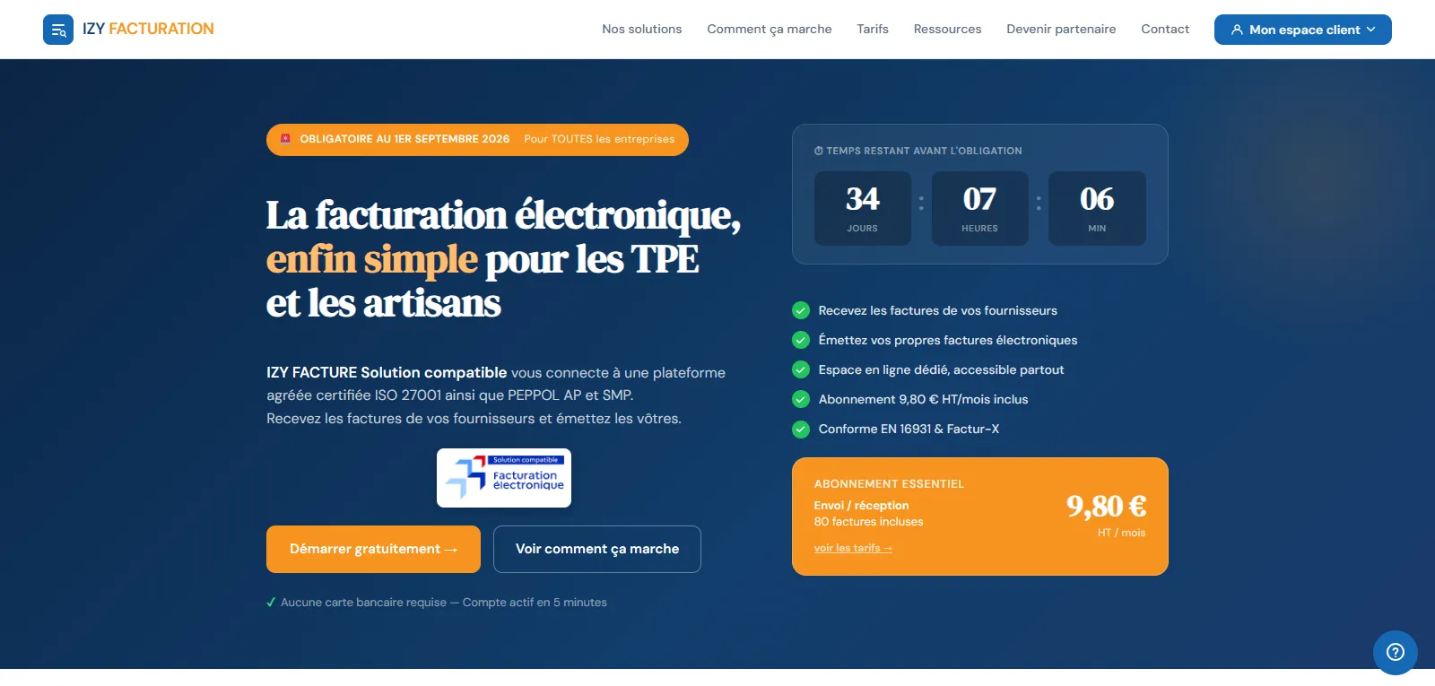 Capture d'écran de IZY FACTURE