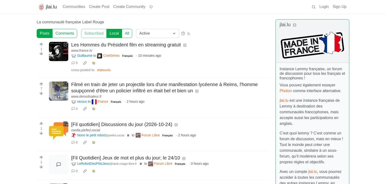 Capture d'écran de jlai.lu