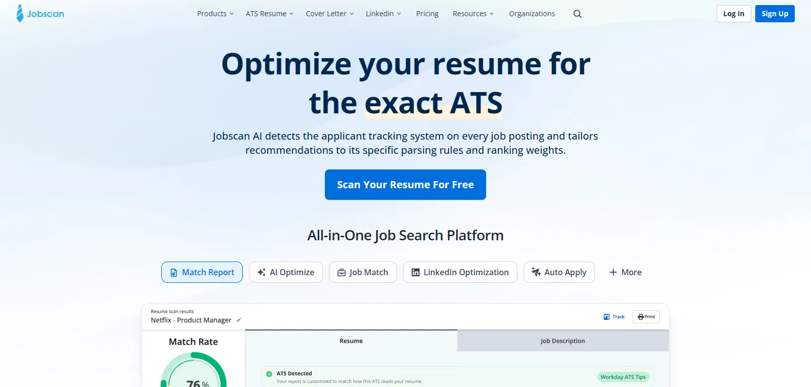 Capture d'écran de Jobscan