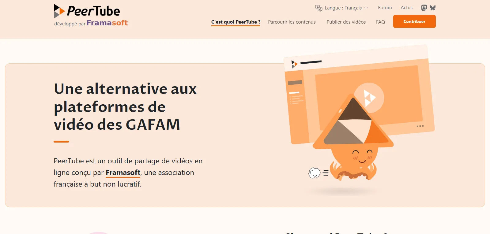 Capture d'écran de PeerTube