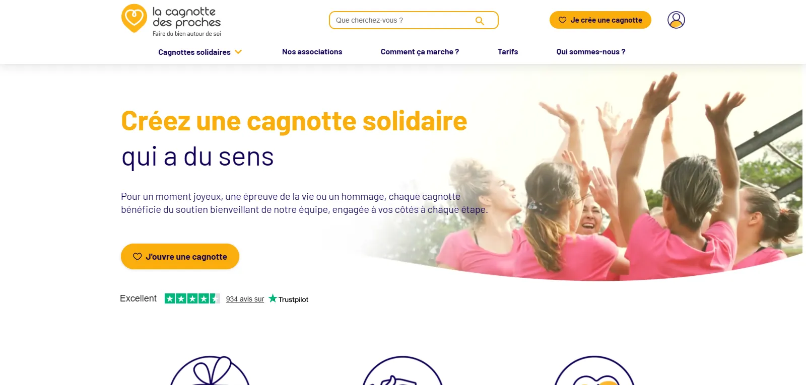 Interface de Cagnotte des Proches
