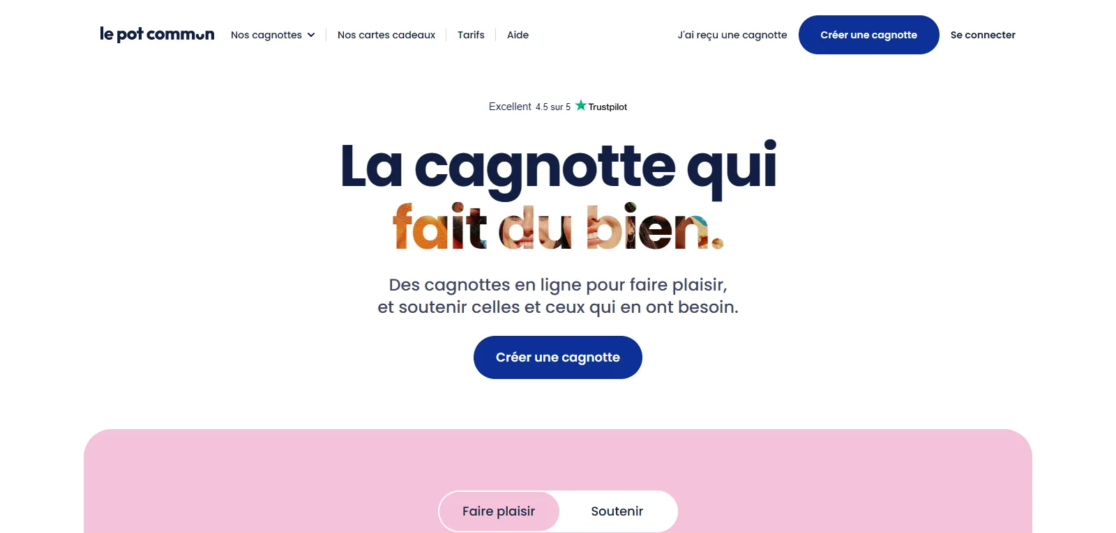 Interface de Le Pot Commun